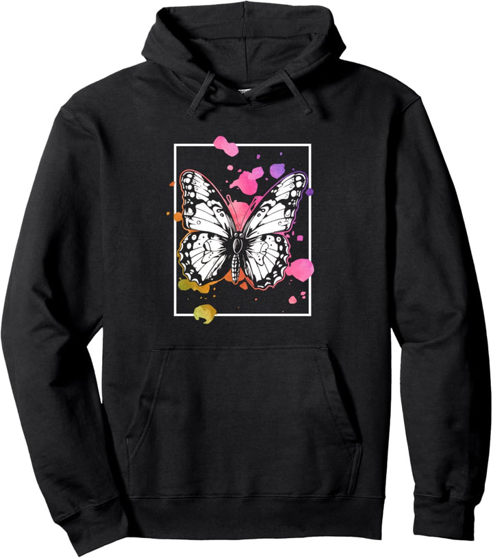 Buntes Schmetterling-Retro-Design, Insekten, Natur Pullover Hoodie