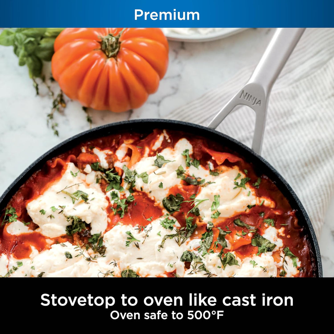 Ninja Foodi NeverStick Premium Harteloxierte Bratpfanne, 20,3 cm, schiefergrau Premium Fry Pan - 8 I