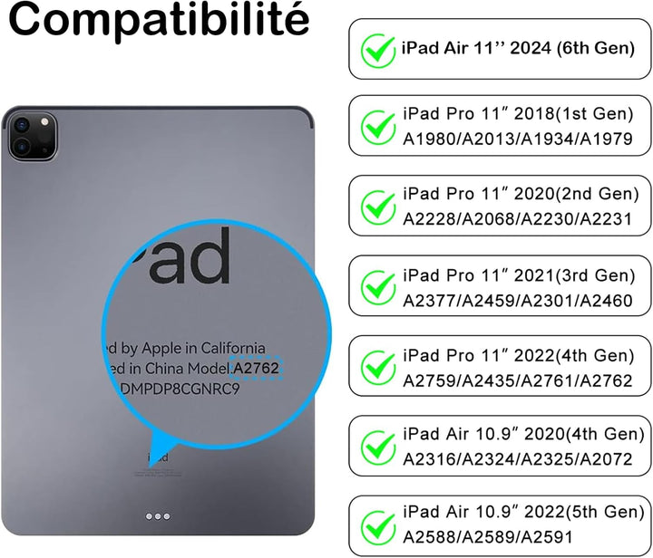 NEW VISION Magic Keyboard iPad Air 11 Zoll (M3/M2) 2025/2023, Tastatur für Pro 11 Zoll 4./3./2./1. u