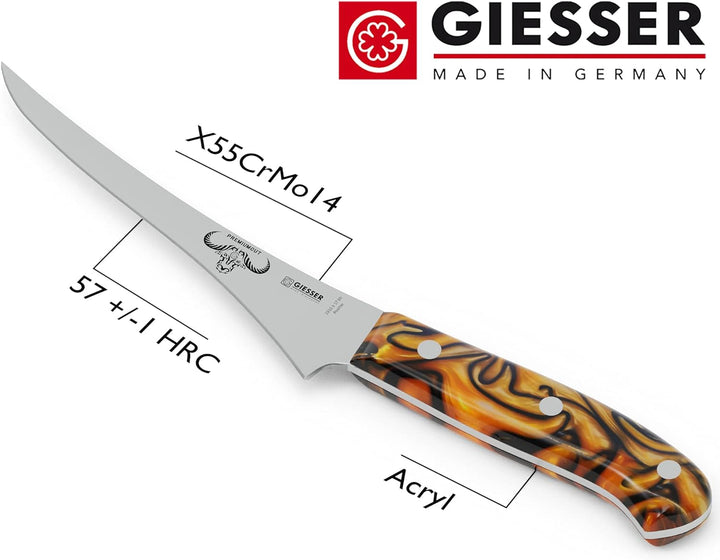 GIESSER seit 1776 - Made in Germany - Filetiermesser 17 cm Spicy Orange, PremiumCut Filet No 1, Fili