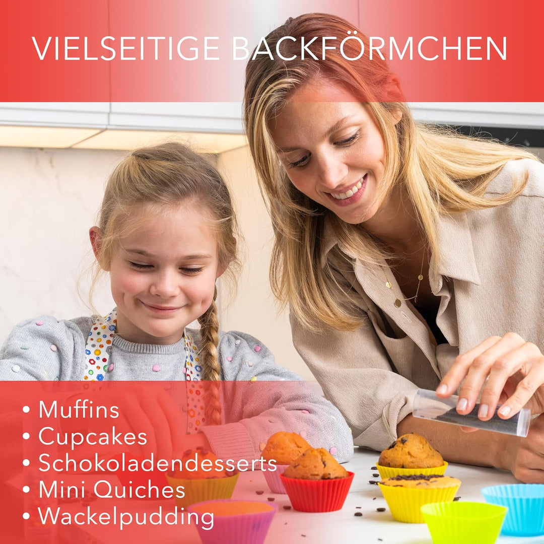 AVANA Wiederverwendbare Muffinformen aus hochwertigem Silikon Cupcakeförmchen BPA-Frei Backformen Mu