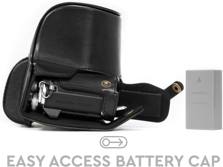 MegaGear MG993 Olympus OM-D E-M10 Mark II, E-M10 (14-42mm) Ever Ready Leder Kamera-Case mit Tragerie