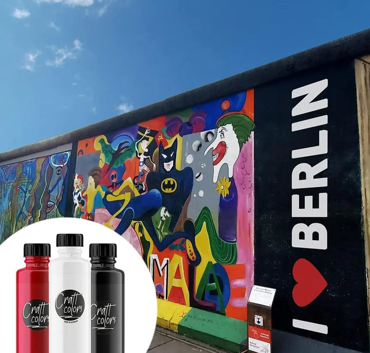 Craft colors® hochwertige Acrylfarbe - Set (10 x 250ml) | deckende Malfarbe | Made in Germany | geei