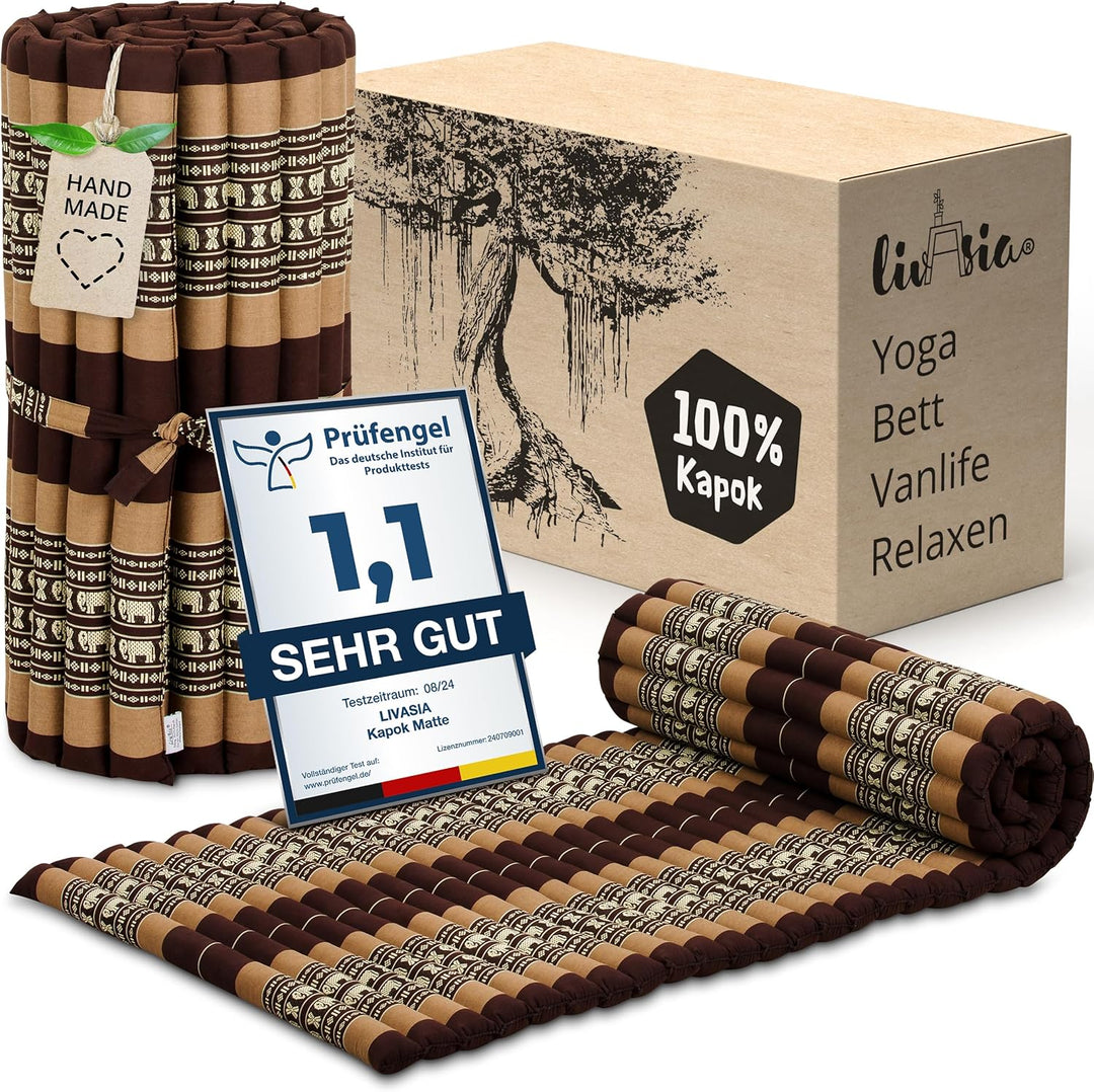 livasia Rollmatte Rollmatratze L-200x110x4,5cm, Gästebett Gästematratze 1 Person, Reisebett Kofferra