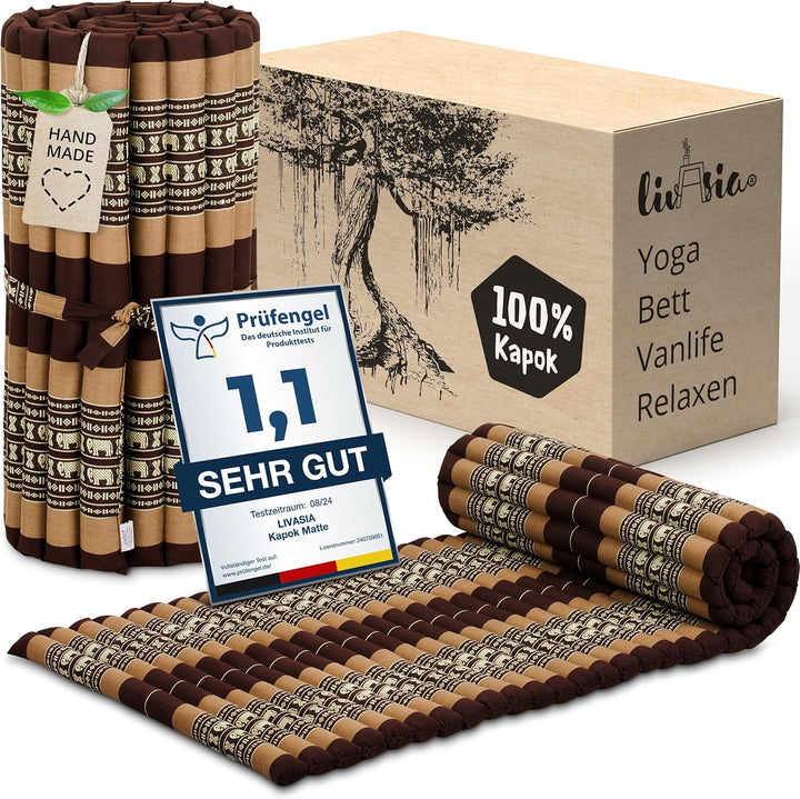 livasia Rollmatte Rollmatratze L-200x110x4,5cm, Gästebett Gästematratze 1 Person, Reisebett Kofferra