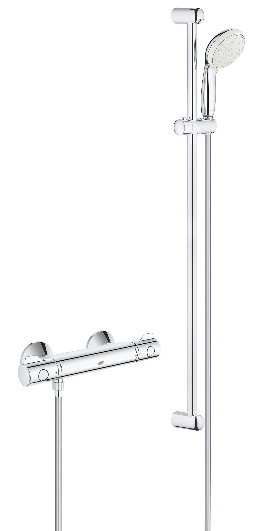 Grohe Grohtherm 800 | Brause- und Duschsystem - Thermostat -Brausebatterie | Inklusive Brausegarnitu