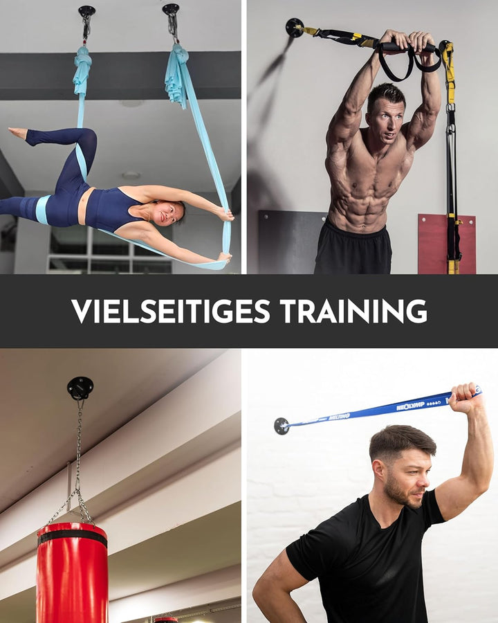 NEOLYMP Edelstahl Wandanker für Fitnessbänder bis 300kg - Wandhalterung, Deckenhaken Schwerlast, Fit