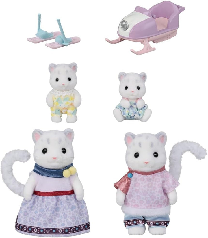 Sylvanian Families - 5814 Schneeleoparden Familie, Spielset mit Tierfigur, samtige Tierfiguren, Leop