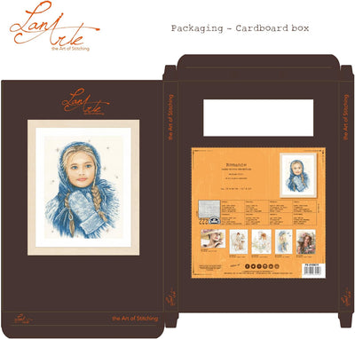 Lanarte Zählmusterpackung Wintermädchen Leinen Kreuzstichpackung, Baumwolle, Mehrfarbig, 30.0 x 40.0