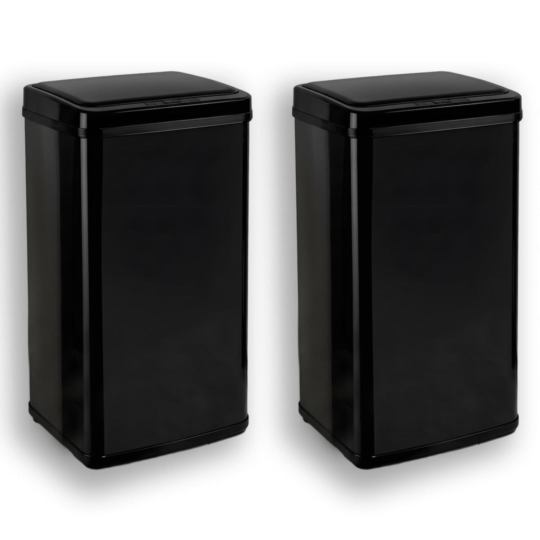 Sensor Mülleimer 2er Set 2x60L Schwarz, automatischer Abfalleimer 2 60L Schwarz, 2 60L Schwarz
