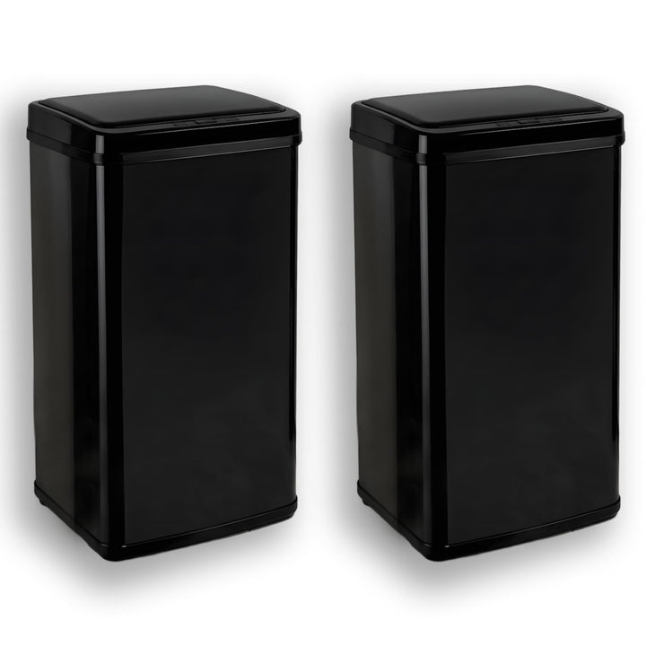 Sensor Mülleimer 2er Set 2x60L Schwarz, automatischer Abfalleimer 2 60L Schwarz, 2 60L Schwarz