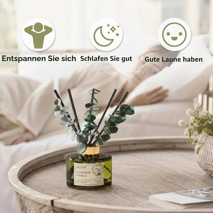 Airkeep Raumduft 200ml –Cashmere Vanilla– Langanhaltend Duft, Lufterfrischer für Zuhause, Deko für B