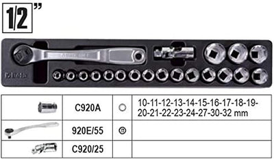 Beta 2120L-E/T91-I Werkzeugkoffer für allgemeine Wartung, Elektriker Werkzeuge (Werkzeugkasten mit 9