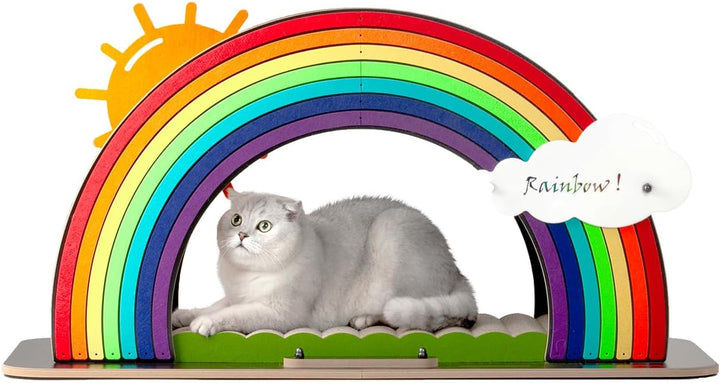 CanadianCat Company | Design-Kratzmöbel Rainbow - bunt | Kletter-Bogen mit Kratzbrett | 105 x 45 x 5
