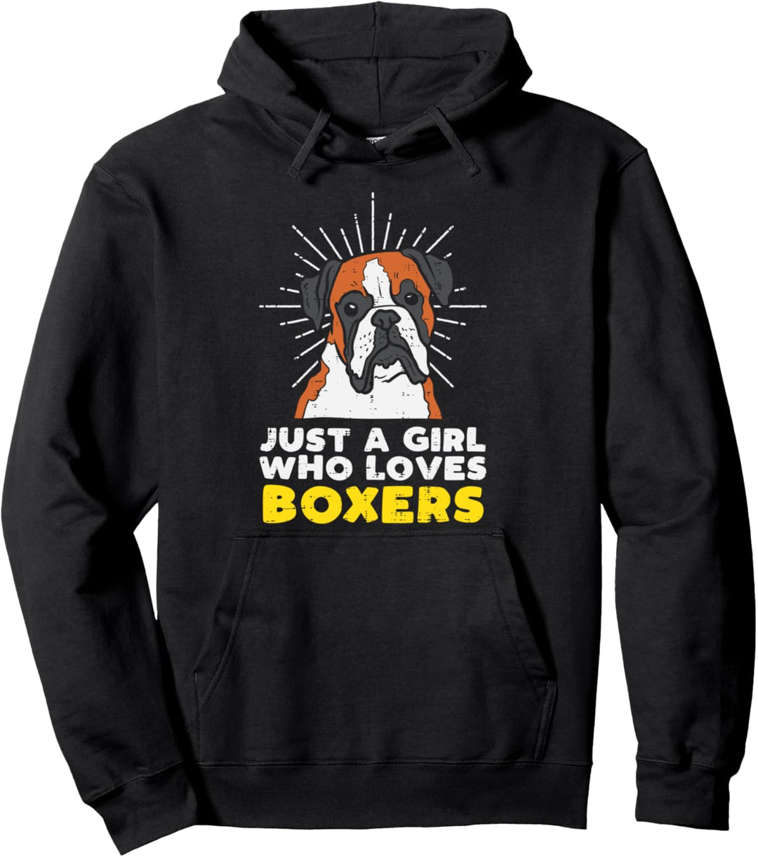 Just A Girl Who Loves Boxers Cute Animal Pet Dog Lover Gift Pullover Hoodie