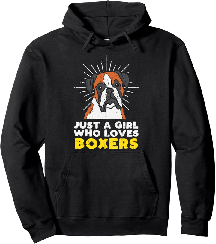 Just A Girl Who Loves Boxers Cute Animal Pet Dog Lover Gift Pullover Hoodie