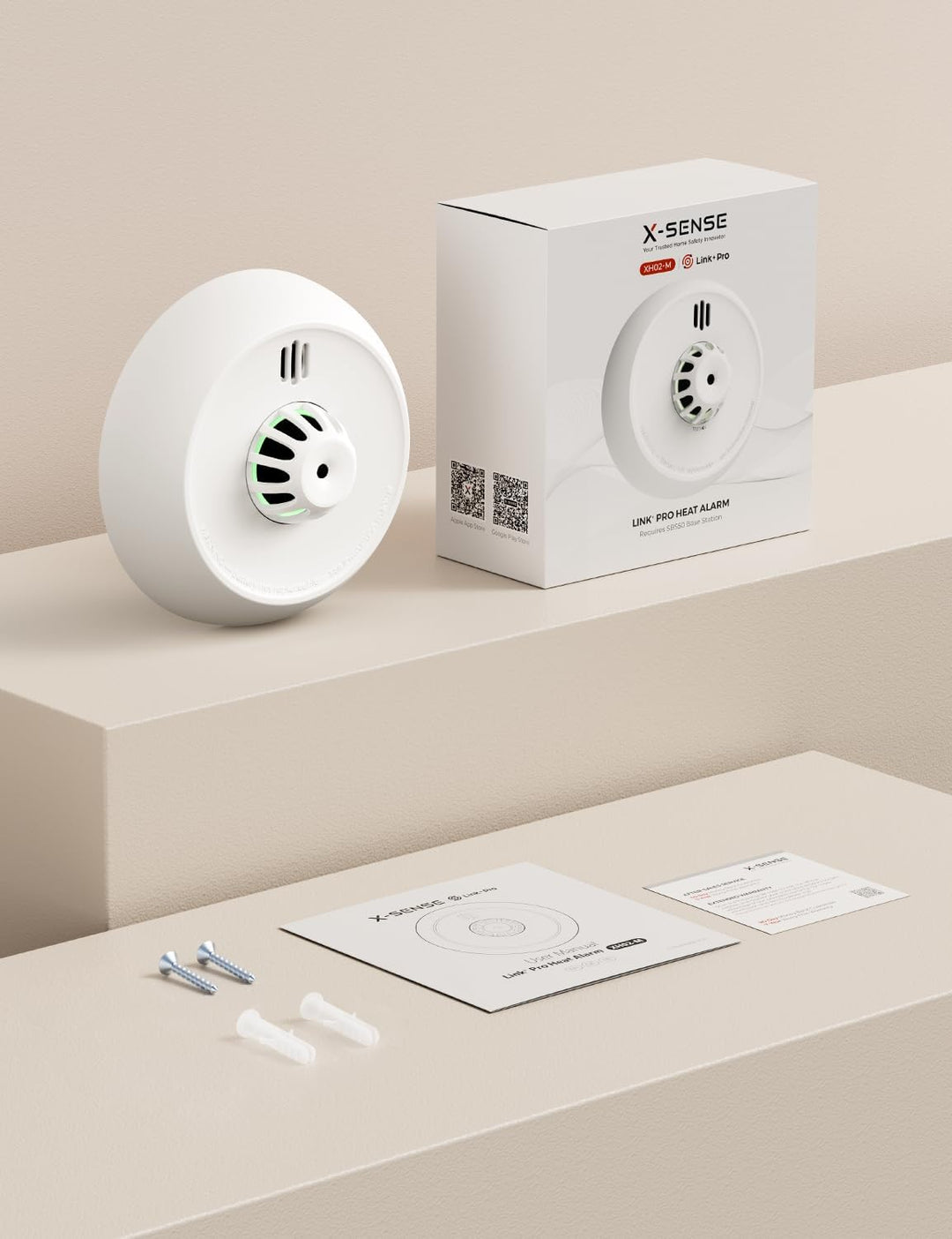 X-Sense funkvernetzter Hitzemelder mit versiegelter 10-Jahres-Batterie und einfacher Installation, W