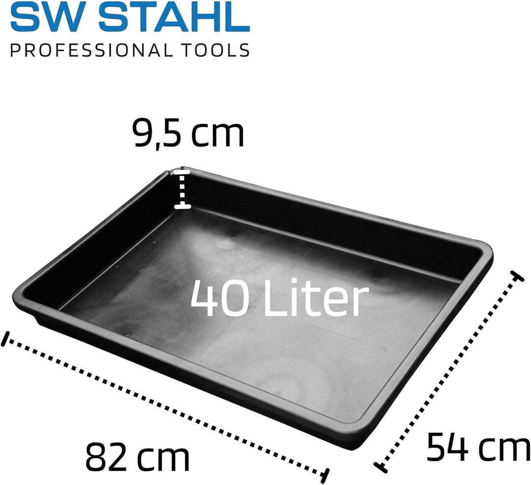 SW-Stahl 07377L Universal Auffangwanne XXL I 88 x 60 x 10cm grosse Kunststoffwanne I 42 Liter Fassun