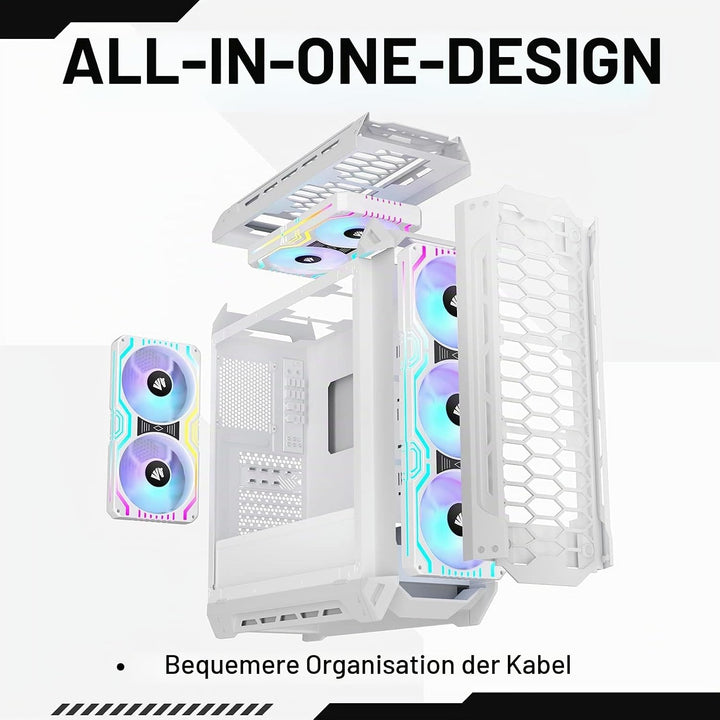 AsiaHorse 2 in 1 PC Gehäuselüfter, 2 * 120mm ARGB PC Lüfter mit 48 Adressierbare LEDs, CPU Gehäuse L