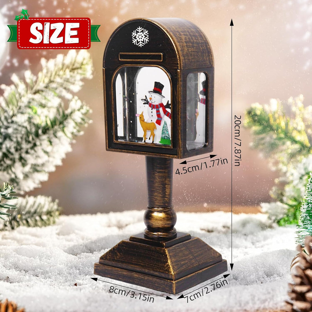 Weihnachtsdeko Laterne, Weihnachtslaterne, Weihnachts Schneekugel Laterne mit Musik, Weihnachts Schn