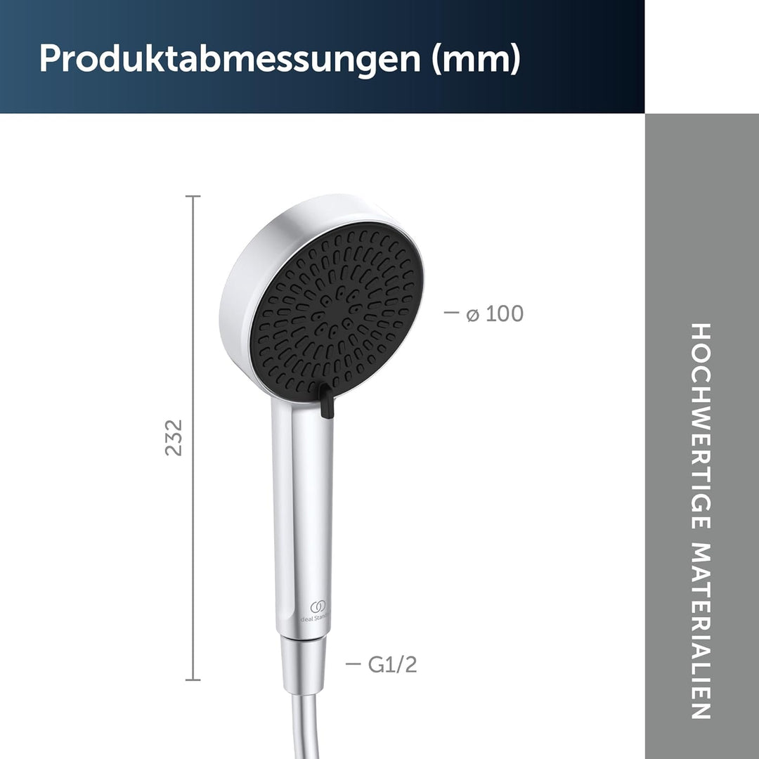 Ideal Standard Idealrain Alu+ 2-Funktionshandbrause, mit zwei Strahlarten (Rain und SilkRain) per Dr