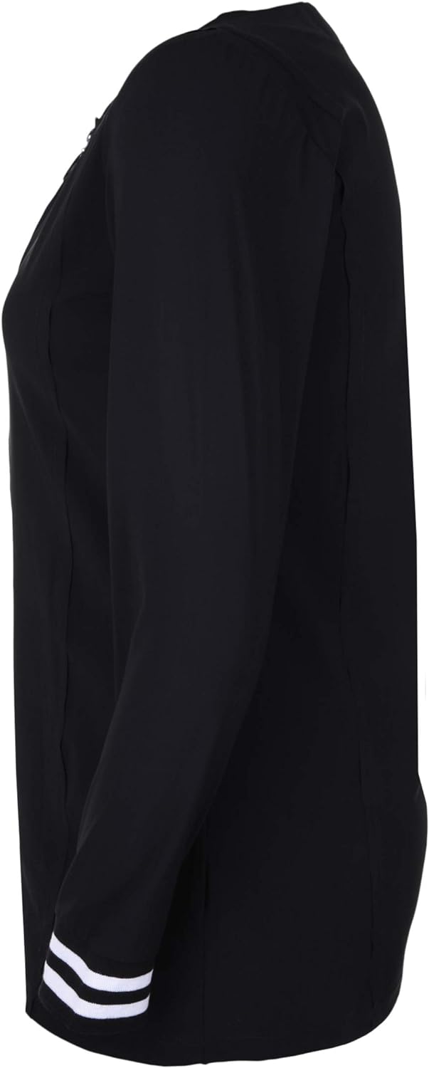 Doris Streich Damen Jacke mit Wording-Zipper Dekorative Nähte