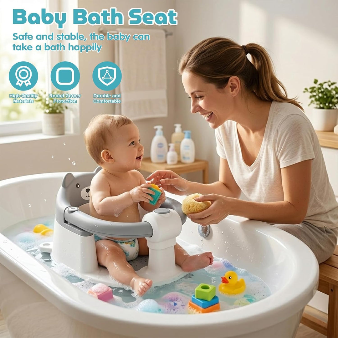 Highbird Badewannensitz Baby ab 6 Monate, Rutschfester Badesitz mit 4 Starken Saugnäpfen und Weichem