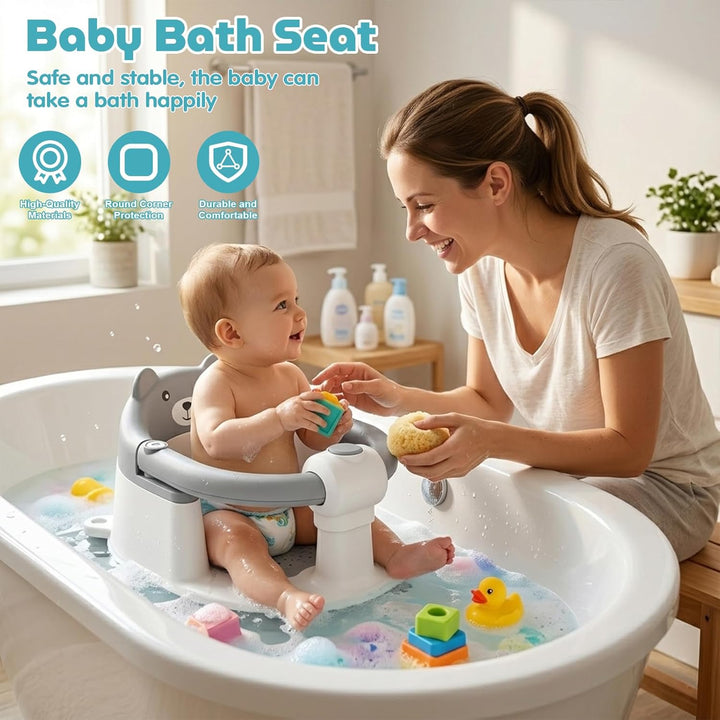 Highbird Badewannensitz Baby ab 6 Monate, Rutschfester Badesitz mit 4 Starken Saugnäpfen und Weichem