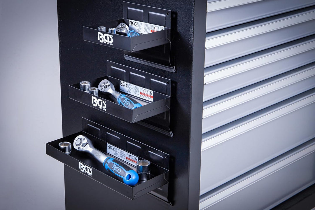 BGS 67150 | Magnet-Ablagen-Satz | 3-tlg. | 150 / 210 / 310 mm | Magnetschalen | Magnetische Ablage |