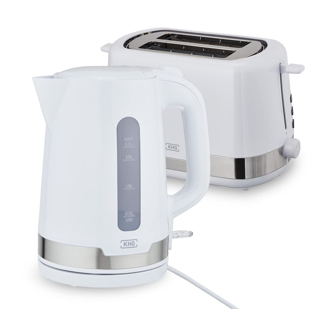 KHG Frühstücksset Wasserkocher und Toaster Set 2-teilig, 2.200 & 850 Watt, Kapazität 1,7 Liter & 2 S