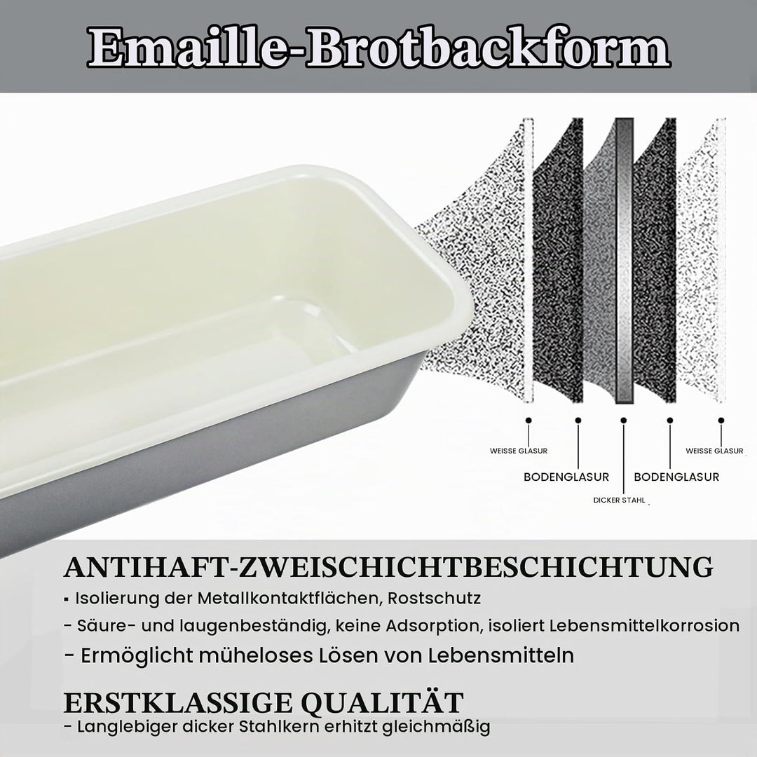 webake Kastenform 30cm Brotbackform Emaille Kastenbackform Mit Kunststoff Deckel Brotform Rechteckig