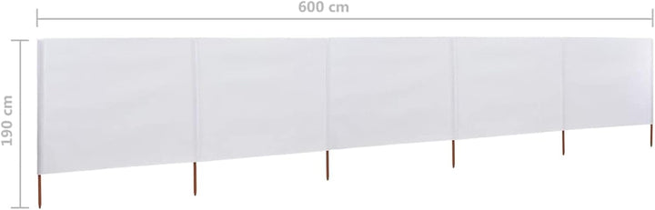 Homgoday 5 Paneele Windschutz Stoff 600x160cm Sand Weiss Camping Windschutz Blocker Windblocker Gart