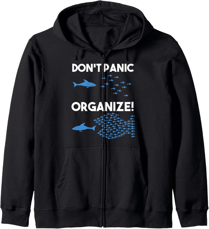 Don't Panic Organize Fischschwarm Hai Kapuzenjacke
