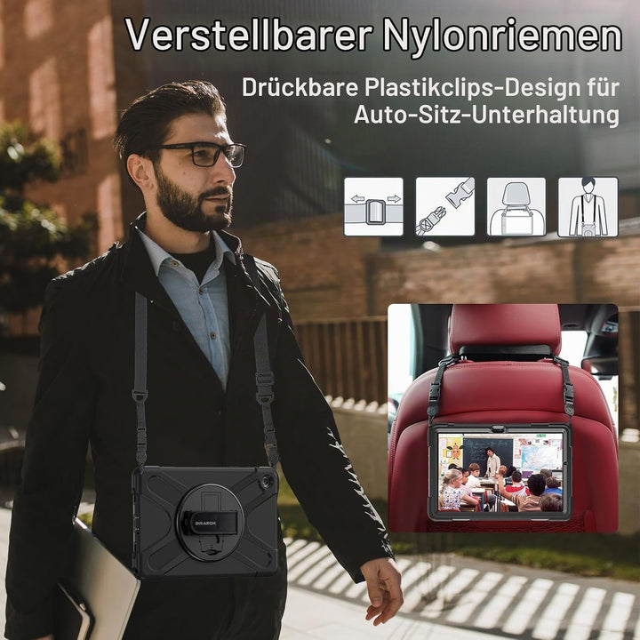BRAECN für Galaxy Tab A9+ Hülle - Samsung Tablet A9 Plus 11" 2023 Schwarz | Stossfeste Schutzhülle m