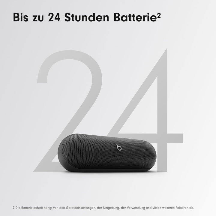 Beats Pill Tragbarer Bluetooth-Lautsprecher, Bis zu 24 Stunden Akkulaufzeit, Wasserabweisend, Kompat