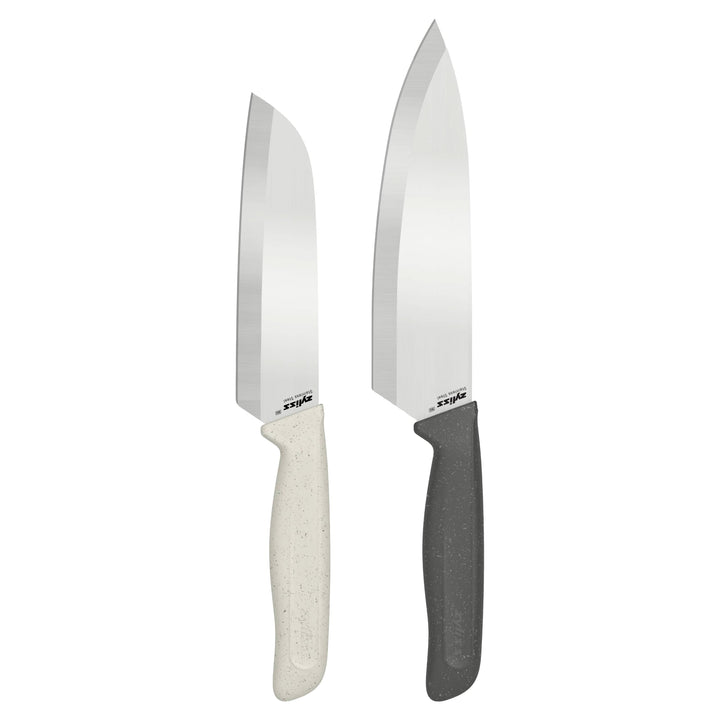 Zyliss Classic 2er Messerset Kochmesser &amp; Santoku Messer, Klingenschutz | Scharfes Küchenmesser Set,