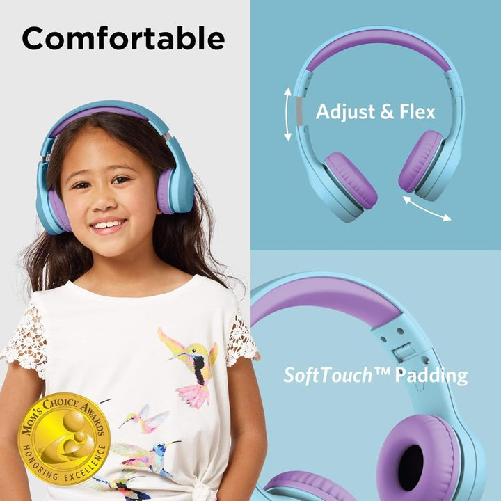 LilGadgets Connect+ Wired & Mikrofon, Lautstärkebegrenzung für sicheres Hören, verstellbares Kopfban
