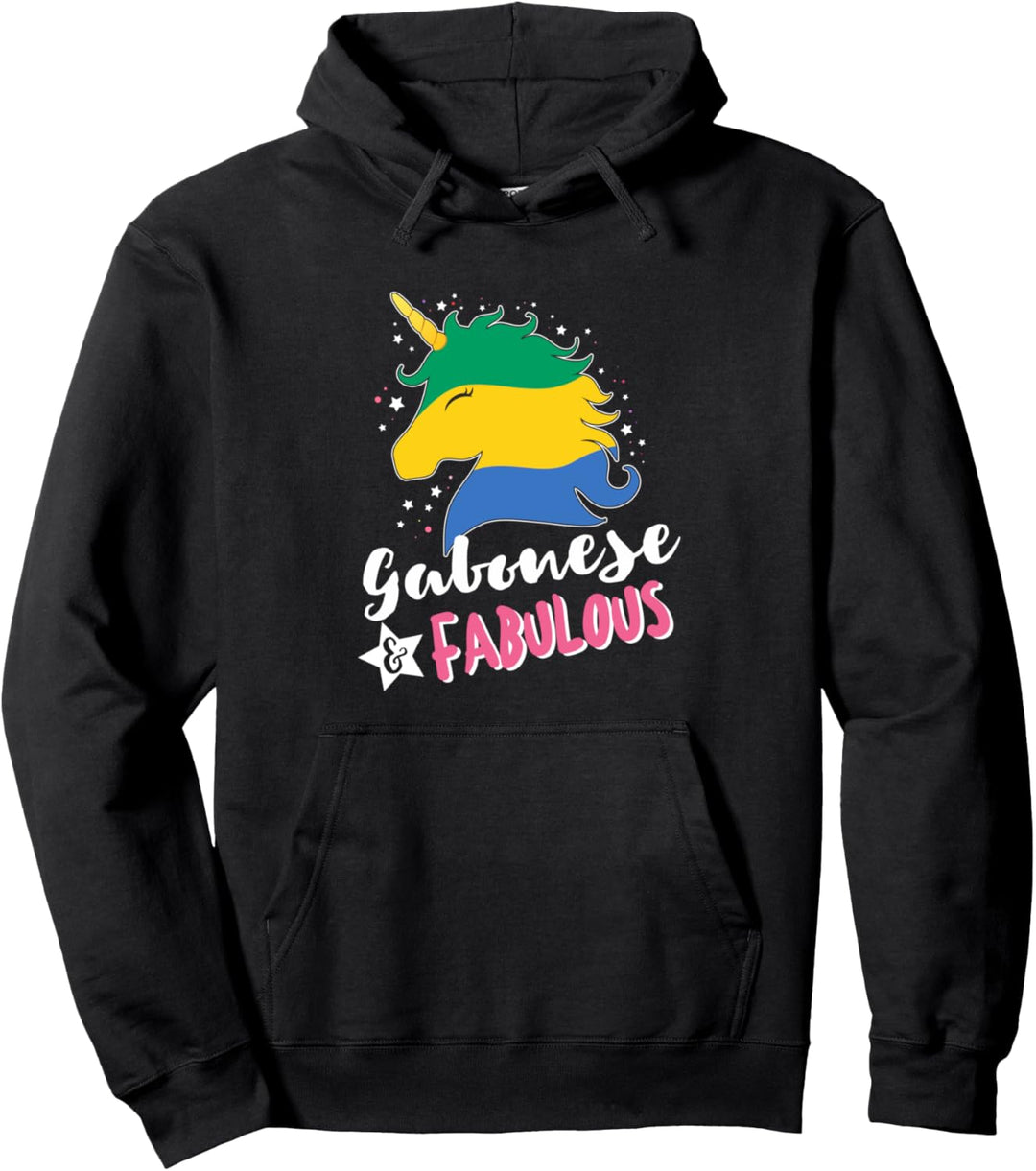 Gabunisches Einhorn Gabun Flagge Pullover Hoodie