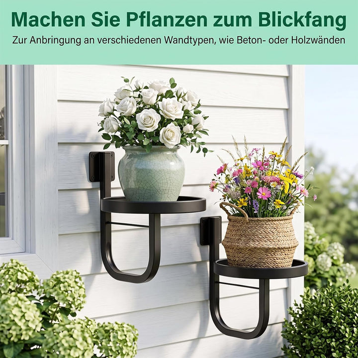 ERWEY Wandbehang Pflanzgefässe für Zimmerpflanzen, 2 Stück Metall Fenster Anlagenhalter, Moderne Pfl