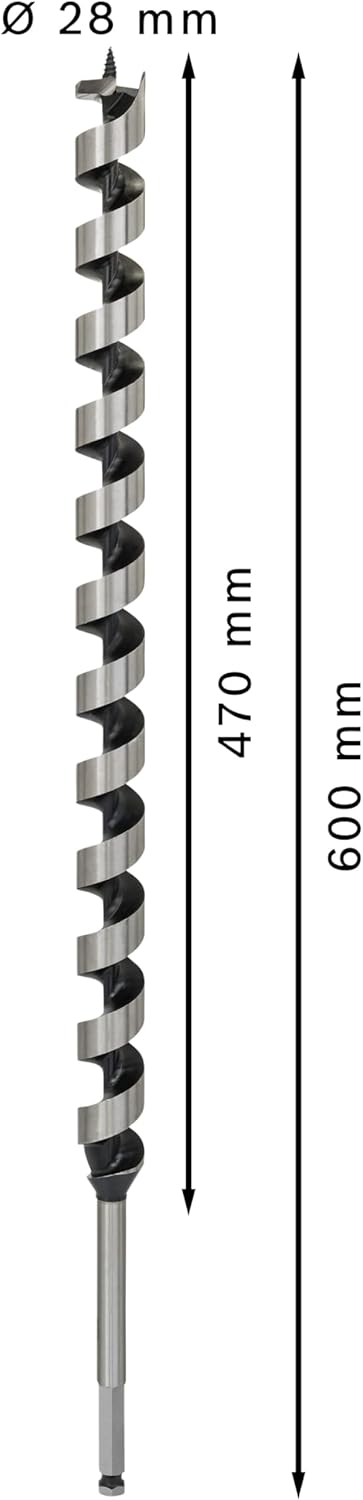 Bosch Professional Holzschlangenbohrer mit 1/4"-Sechskantschaft (Ø 28 mm) Durchmesser: 28/Gesamtläng