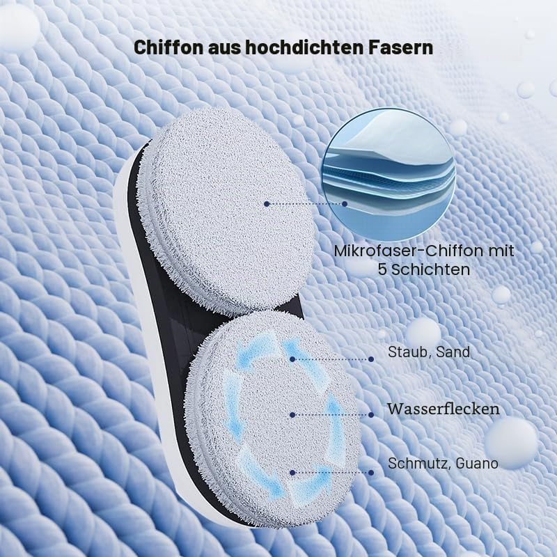 LIECTROUX HCR-09 Elektrischer Fensterwischroboter, Haushaltsroboter, Fensterputzmaschine, AI-Route,