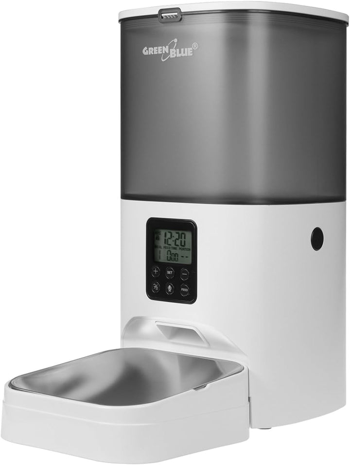 Green Blue Automatischer Futterspender für Haustiere 6 Liter | bis zu 8 Mahlzeiten pro Tag programmi