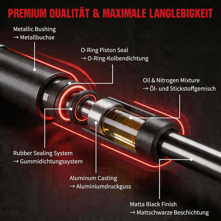 OTUAYAUTO 2 Stück Gasdruckfeder 500mm 200mm 100N