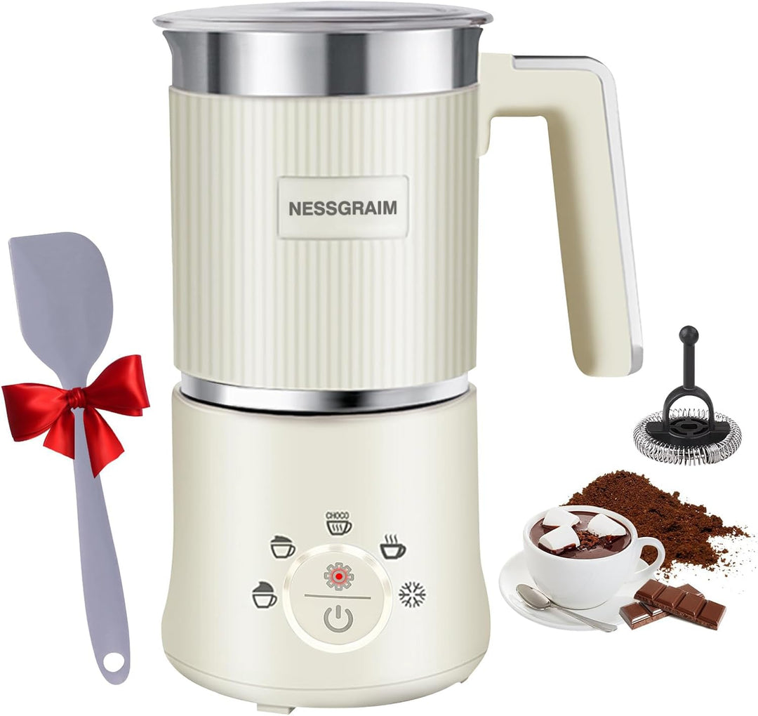 Milchaufschäumer Elektrisch Induktion 5-in-1, Milchschäumer Spülmaschinenfest mit Kakao Funktion für