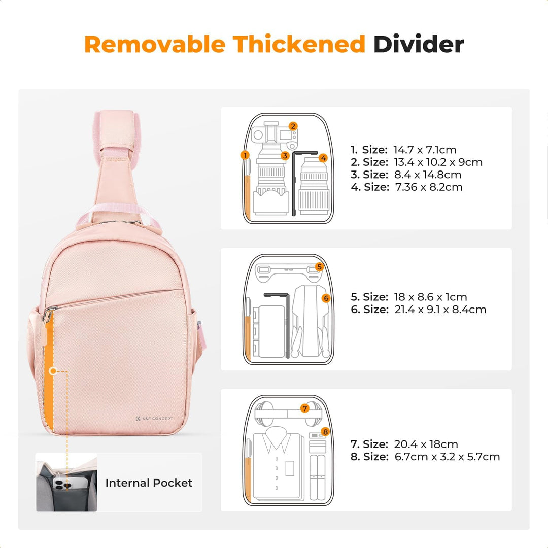 K&F CONCEPT Kameratasche, Kamera Sling Tasche Schultertasche Fotorucksack Klein, Wasserdichter Kamer