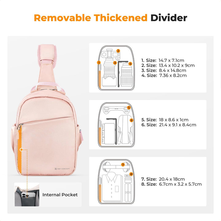 K&F CONCEPT Kameratasche, Kamera Sling Tasche Schultertasche Fotorucksack Klein, Wasserdichter Kamer