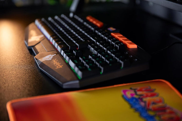 Konix Naruto Shippuden Kabelgebundene Gaming-Tastatur mit QWERTZ-Membran - Anti-Ghosting - 1,7 m Kab
