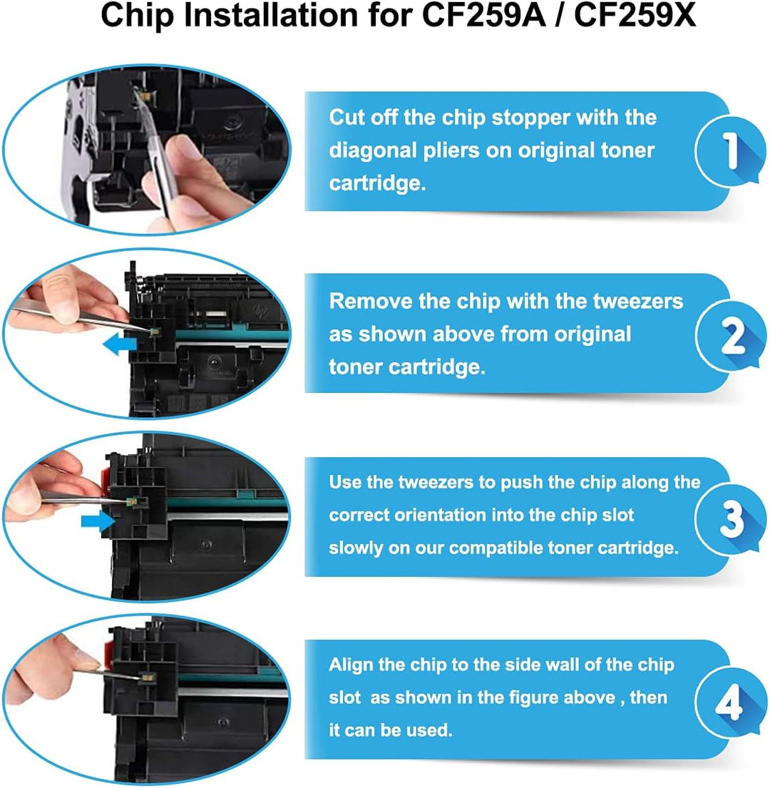 【KEIN CHIP】 Kompatible Tonerkartusche 59X CF259X (59A CF259A) Hohe Kapazität 10000 Seiten für HP M30