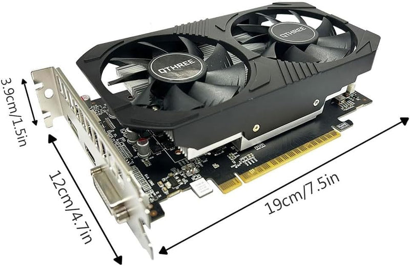 QTHREE GTX 1050 Ti 4GB Grafikkarte, 128-bit GDDR5, DisplayPort HDMI DVI, Computer GPU, Video Card fo