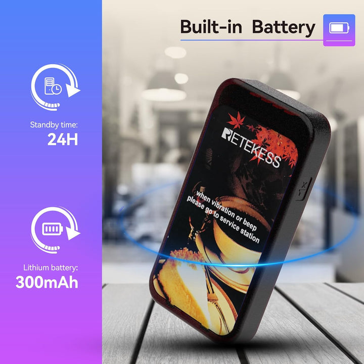 Retekess TD177 Pager Rufsystem, 500M Pager Gastronomie, Kopplung mit Einem Tastendruck, IP67 Wasserd